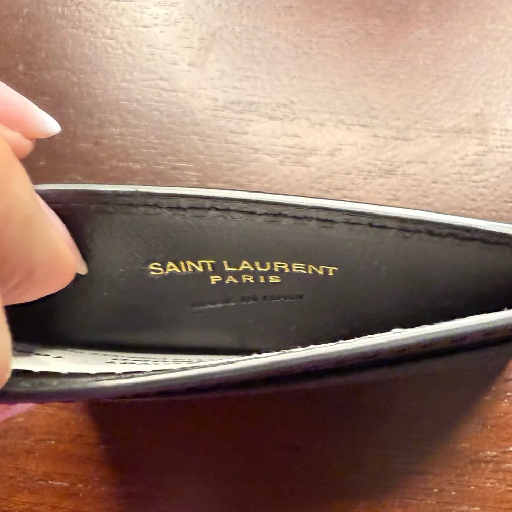 Saint Laurent Black Leather Card Holder - Picture 5 of 7